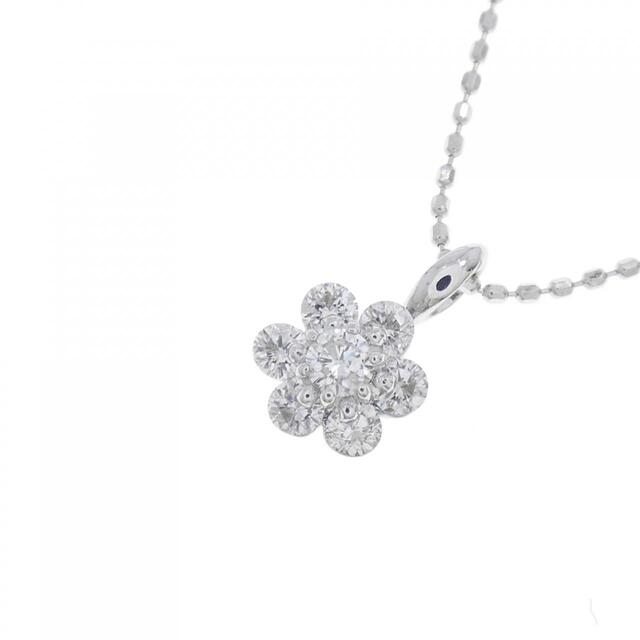 K18WG/750WG フラワー ダイヤモンド ネックレス 0.30CT K18WG/750WG フラワー ダイヤモンド ネックレス 0.30CT