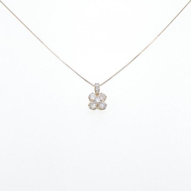 K18YG フラワー ダイヤモンド ネックレス 1.00CT