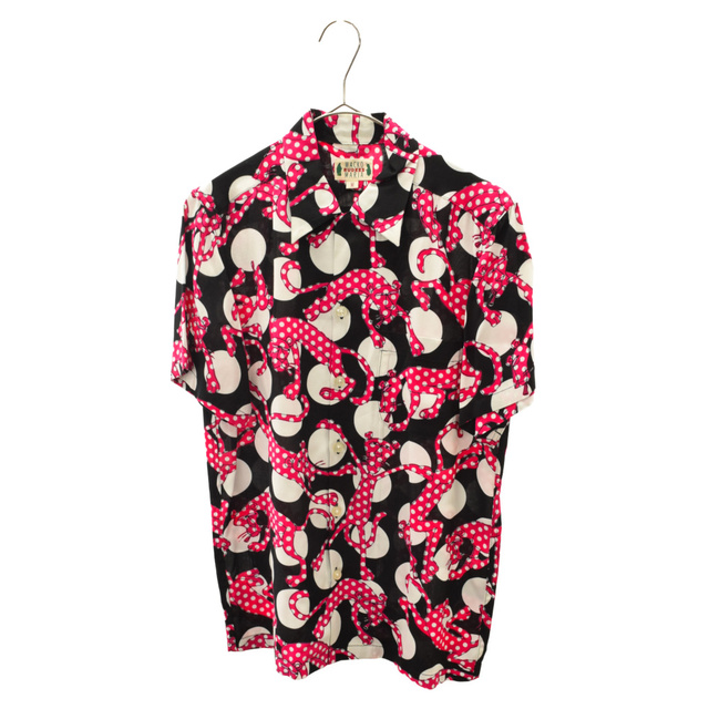 WACKO MARIA ワコマリア DOTS PANTER ALOHA SHIRT ドットパンサー アロハ 半袖シャツ ブラック41センチ袖丈