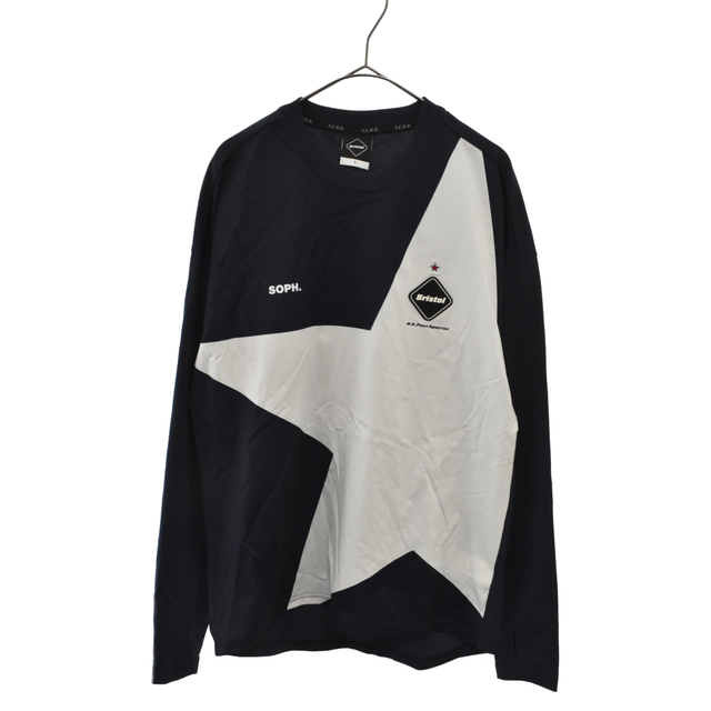 F.C.R.B./F.C.Real Bristol/FCRB エフシーアールビー/エフシーレアルブリストル 18SS BIG STAR TRAINING L/S TOP ビッグスタートレーニング トップス 長袖Tシャツ ネイビー/ホワイト FCRB-180012