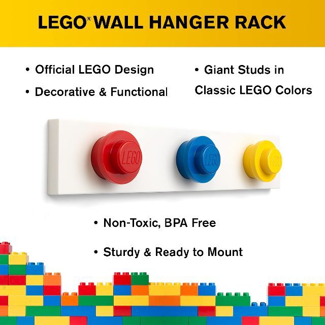 LEGO ウォールハンガーラック 3連 サイズ W334xD45xH65mm レ インテリア/住まい/日用品の収納家具(玄関収納)の商品写真
