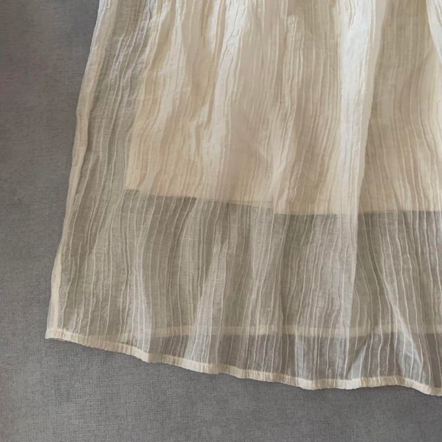 KBF(ケービーエフ)のKBF ライトベージュ ロングスカート ワッシャー シワ加工 アーバンリサーチ レディースのスカート(ロングスカート)の商品写真
