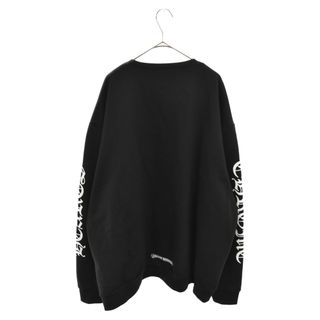 CHROME HEARTS Neck Logo Crewneck Sweatshirt クロムハーツ ネックロゴクルーネックスウェットシャツ トレーナー 袖ロゴプリント ブラック×ホワイト サイズXL 【230329】【新古品】【me04】