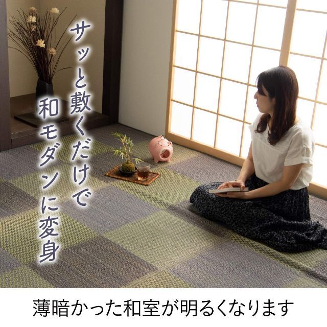【人気商品】イケヒコ・コーポレーション い草花ござカーペット ラグ 『ピーア』 4