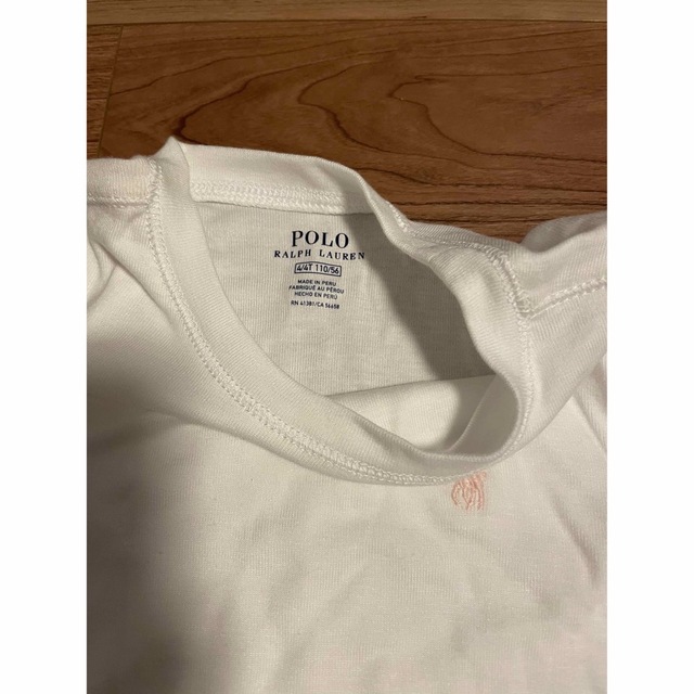 Ralph Lauren(ラルフローレン)のラルフローレン 新品 白Tシャツ 4T キッズ/ベビー/マタニティのキッズ服女の子用(90cm~)(Tシャツ/カットソー)の商品写真