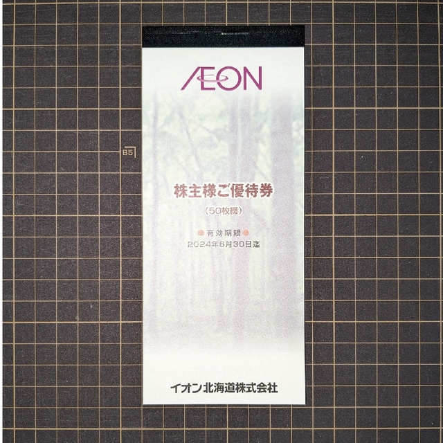 イオン北海道　株主優待：5000円分（100円×25枚×2冊）匿名配送