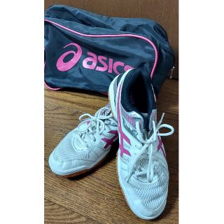 アシックス(asics)のasics　アシックス　シューズ　バレー　中古　25.5cm　ケース付(バレーボール)