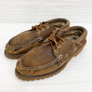 ティンバーランド(Timberland)のUS古着 Timberland 3eye Classic Lug A15XX ティンバーランド 3アイ クラシック ラグ レザー×スエード デッキシューズ ブラウン サイズ：US 8.5 M  【中古】(デッキシューズ)