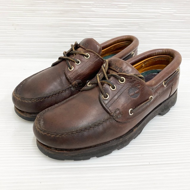 Timberland(ティンバーランド)のUS古着 Timberland 3 EYE Oxford 32026 ティンバーランド 3アイ オックスフォード デッキシューズ ブラウン サイズ：US 9 W  【中古】 メンズの靴/シューズ(デッキシューズ)の商品写真