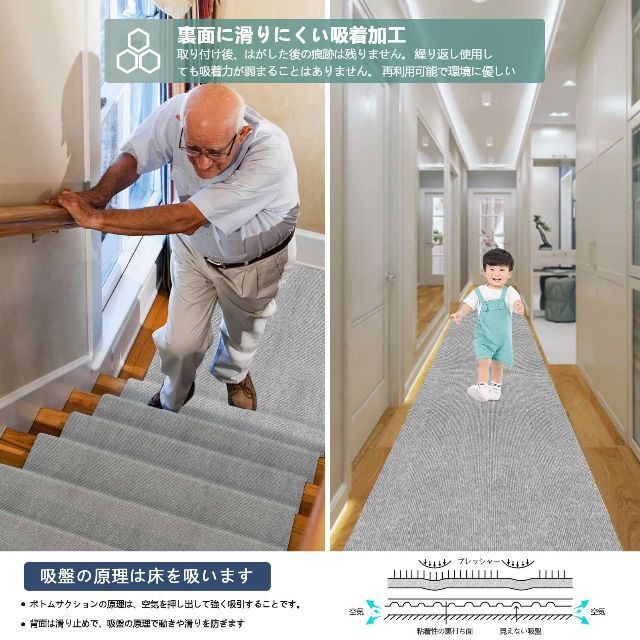 【新着商品】ラグ カーペット廊下敷きカーペット階段ラグマットマット 床 JAYF 4