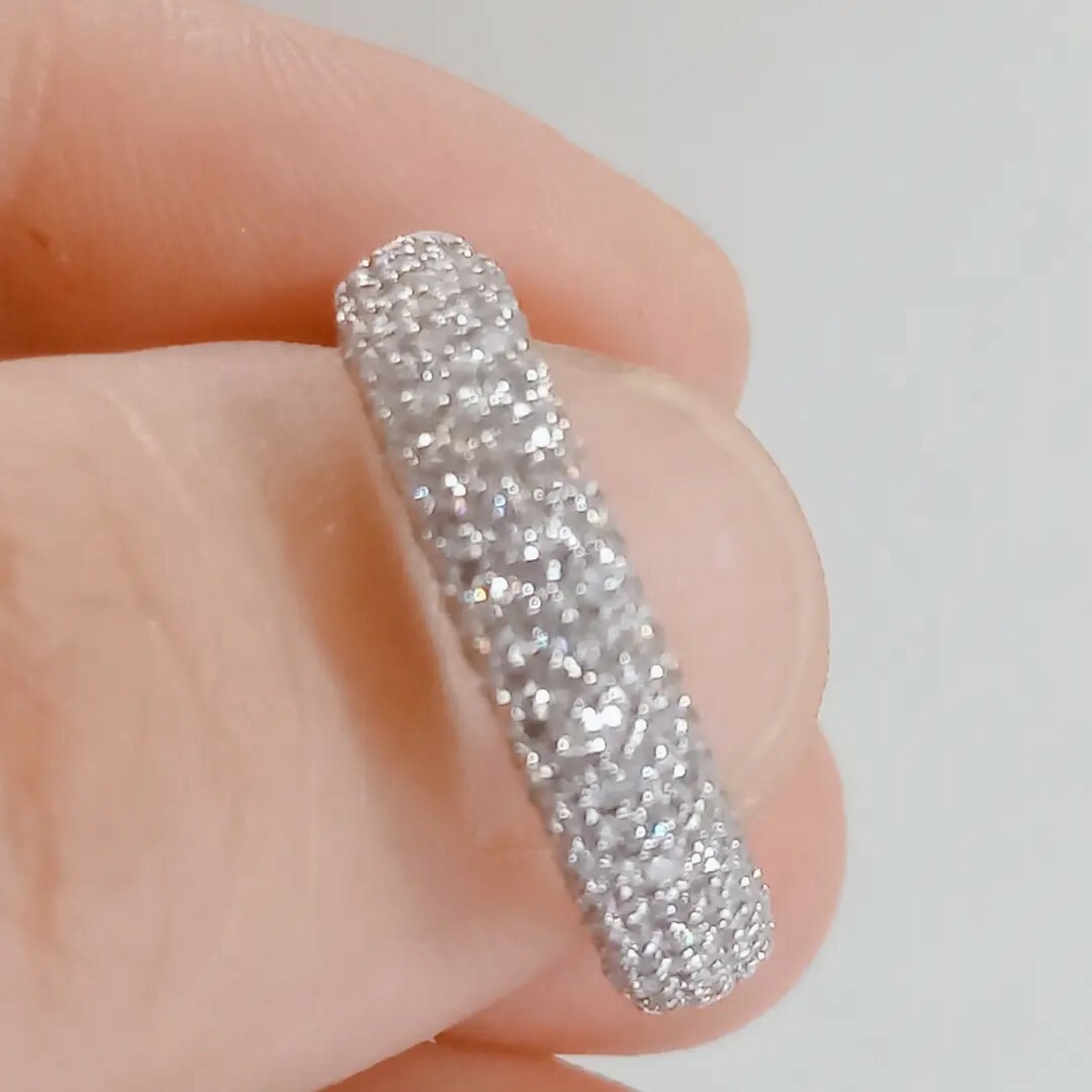 ☆PT900 天然ダイヤモンド1.04ct パヴェリング 5列 縁までダイヤ | www