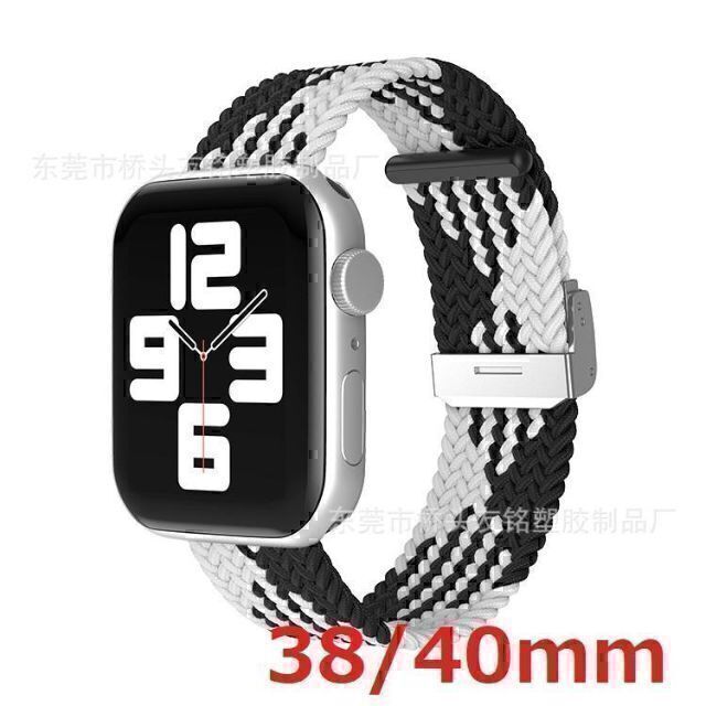 Apple watch アップルウオッチ バンド 38/40mm 黒白の通販 by クロスケshop|ラクマ
