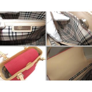 BURBERRY - バーバリー ハンドバッグ 赤 レッド系 日本製 BURBERRYの