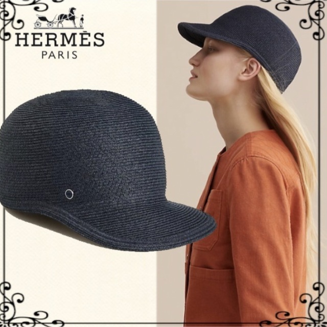 Hermes(エルメス)のエルメス　帽子　エマ　57 ネイビー レディースの帽子(その他)の商品写真