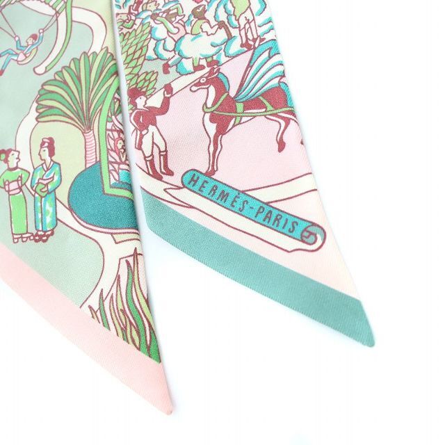 Hermes(エルメス)のエルメス ツイリー 万国博覧会 ローズプードル ヴェール ボルドー スカーフ レディースのファッション小物(バンダナ/スカーフ)の商品写真