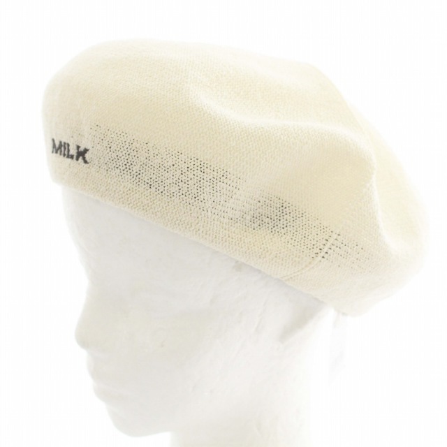 MILK - MILK 帽子 ベレー帽 薄手 ロゴ F 白 ホワイト /TR11の通販 by
