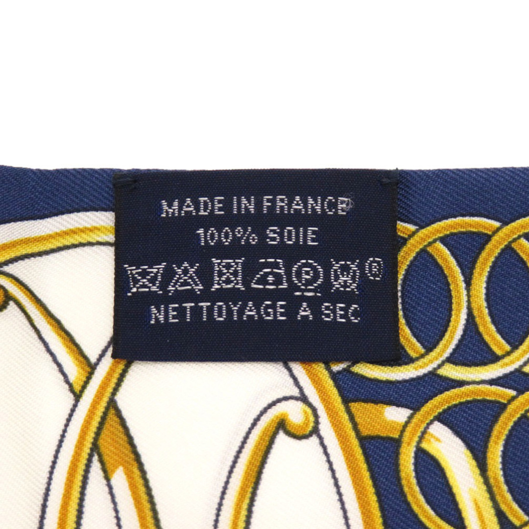 美品 エルメス Lift Profile リフト プロフィール スカーフ シルク ネイビー スカーフ 紺 0129  HERMES