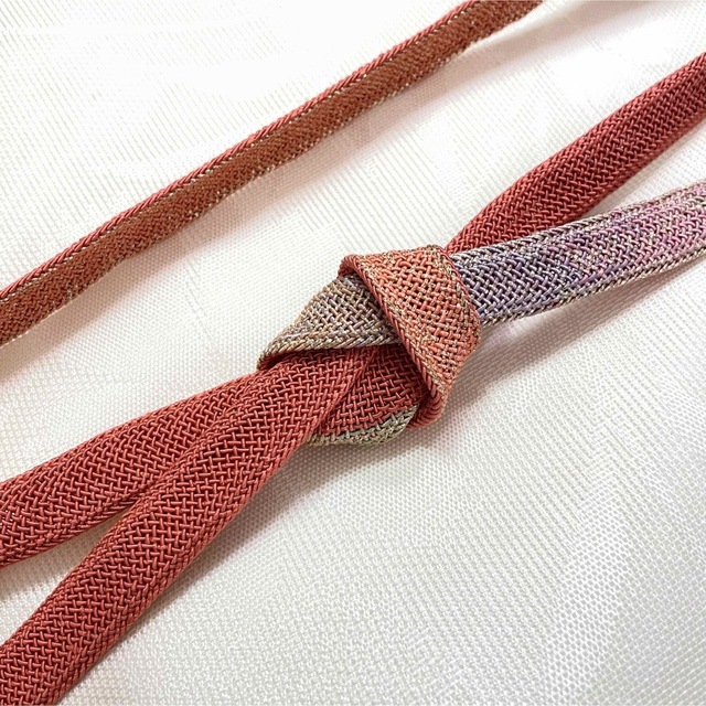 未使用品】 夏 帯締め レース組 正絹 組紐 平組 並尺 夏着物 3may8