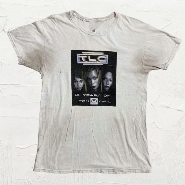 KBQ Hanes ビンテージ   白 TLC　ヒップホップ　バンド Tシャツ メンズのトップス(Tシャツ/カットソー(半袖/袖なし))の商品写真