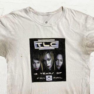 KBQ Hanes ビンテージ   白 TLC　ヒップホップ　バンド Tシャツ(Tシャツ/カットソー(半袖/袖なし))