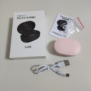 Bluetooth5.3 ワイヤレスイヤホン ピンク コロンと可愛い カナル型(ヘッドフォン/イヤフォン)