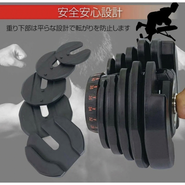 最安値 可変式 ダンベル 40kg 2個セット 鉄アレイ アジャスタブル 筋