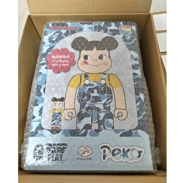 ベアブリック ペコちゃん エイプ 100%&400% ブルー 新品未開封 ベアブリック ペコちゃん エイプ 100%&400% ブルー 新品未開封