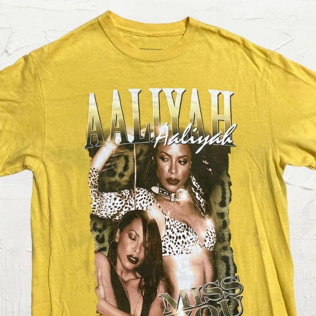 KAU AALIYAH 黄色 アリーヤ　アーティスト　バンド Tシャツ メンズのトップス(Tシャツ/カットソー(半袖/袖なし))の商品写真