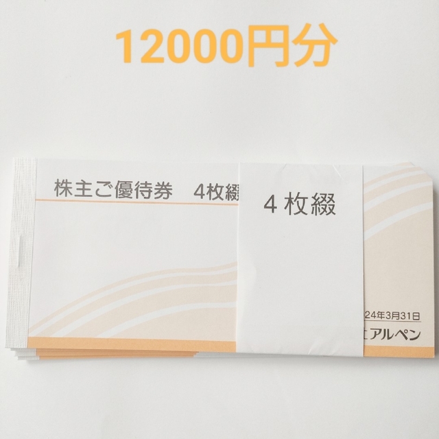 アルペン 株主優待 7500円分（500円券×15枚）期限24.09.30迄スポーツ