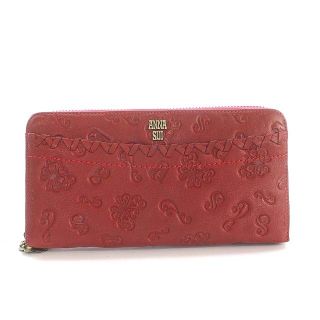 アナスイ(ANNA SUI)のアナスイ 長財布 蝶 ラウンドジップ ダリア 型押し 赤 レッド /MF ■OS(財布)