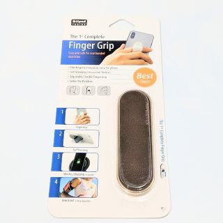 アイフォーン(iPhone)のfinger grip momo stick スマホバンド レザー調 ブラウン(その他)