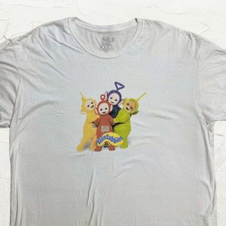 KBI FRUIT ビンテージ  白 テレタビーズ　懐　アニメ　キャラ Tシャツ(Tシャツ/カットソー(半袖/袖なし))