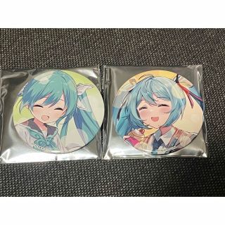 初音ミクラッキー缶バッジBOX はんなり京都　2枚(キャラクターグッズ)