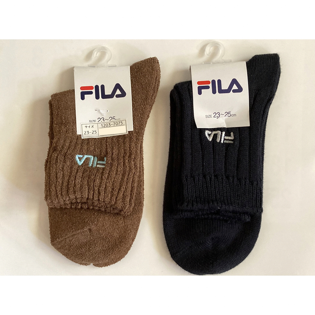 日本最大のブランド FILA フィラ 23-25cm ロゴ入 ソックス 靴下 ５足セット② 新品