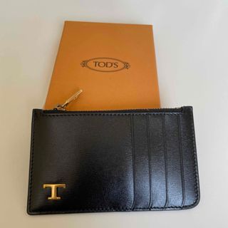 トッズ(TOD'S)のトッズレザー カードホルダー ブラック(コインケース/小銭入れ)