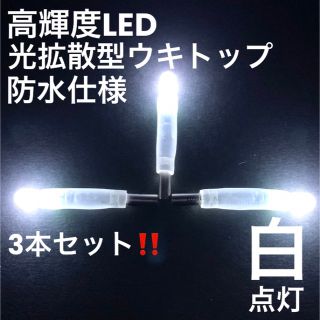 【期間限定大特価】高輝度LED光拡散型ウキトップ・集魚灯「白点灯3本セット」(その他)