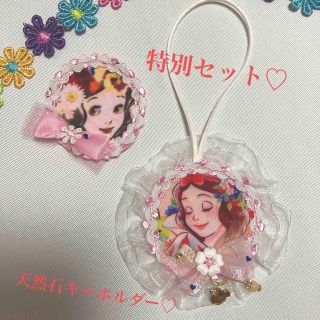 シラユキヒメ(白雪姫)の【特別セット】白雪姫　　天然石キーホルダー❣️(その他)