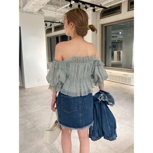 新品レア品♡ SNIDEL ボリュームギャザーフリルオフショルブラウス