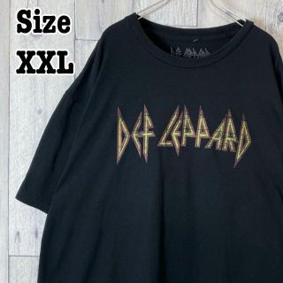 ミュージックティー(MUSIC TEE)の人気バンド　デフレパード　ビッグサイズ　オフィシャル　ブラック　黒　半袖Tシャツ(Tシャツ/カットソー(半袖/袖なし))