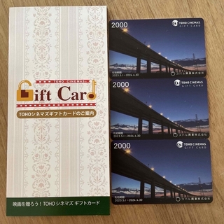 TOHOシネマズギフトカード 株主優待 2000円3枚(その他)