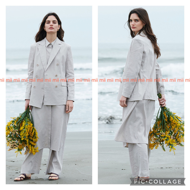 セオリーリュクス theory luxe ダブルブレスト ロングジャケット✤-