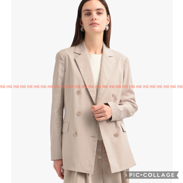 セオリーリュクス theory luxe ダブルブレスト ロングジャケット✤-