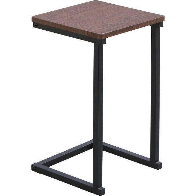 アイリスオーヤマ テーブル サイドテーブル コの字型デザイン 木目調 ブラウンオ