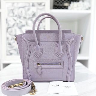 セリーヌ(celine)の未使用に近い☆　セリーヌ　ラゲージ　ナノ　2way　パープル　2021年(ハンドバッグ)