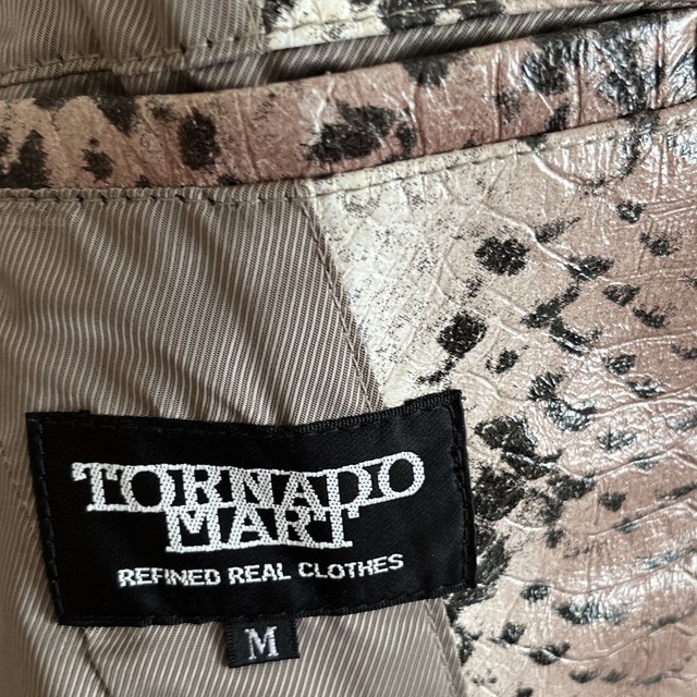 TORNADO MART 蛇柄　パイソン柄　皮ジャン　ライダースジャケット