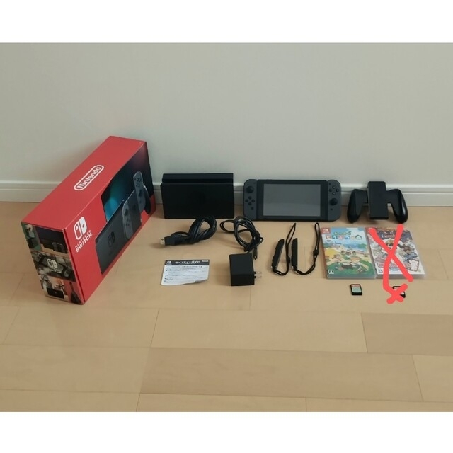 日本販売好調 中古 美品 Nintendo Switch 本体 グレー あつ森 ソフト
