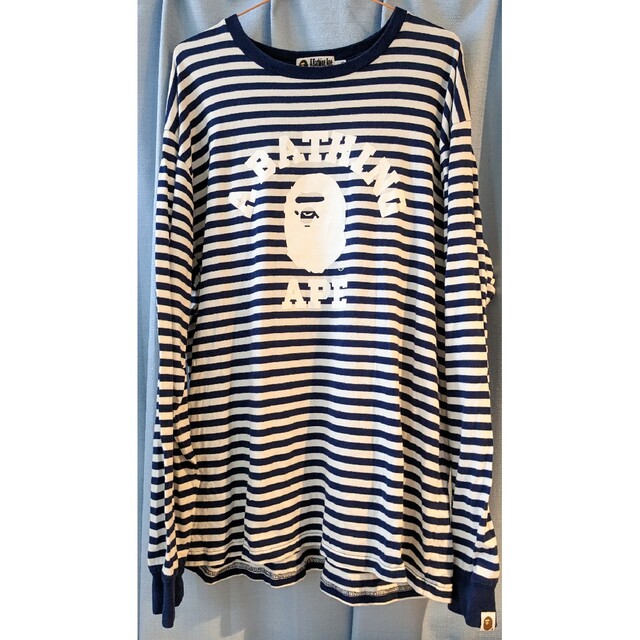 A BATHING APE(アベイシングエイプ)の【3回使用のみ】APE ボーダー ロンT カットソー  BAPE メンズのトップス(Tシャツ/カットソー(七分/長袖))の商品写真