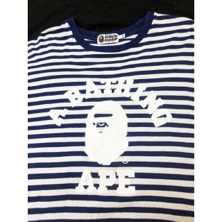 アベイシングエイプ(A BATHING APE)の【3回使用のみ】APE ボーダー ロンT カットソー  BAPE(Tシャツ/カットソー(七分/長袖))