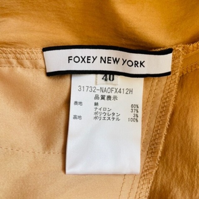 【FOXEY NEWYORK】ノースリーブ シャツワンピース 40 ベージュ