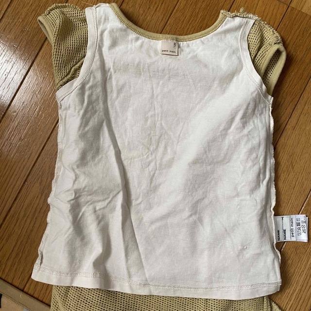 petit main(プティマイン)のノースリメッシュチュニック キッズ/ベビー/マタニティのキッズ服女の子用(90cm~)(Tシャツ/カットソー)の商品写真